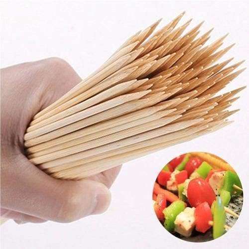 SANWALSA [Pack of 120 Sticks, 6 inch, 2mm] Barbeque Skewers Sticks | Bamboo BBQ Skewer Sticks | Perfect for Grilling, Roasting & Party Treats | Ideal for Parties & Camping 3