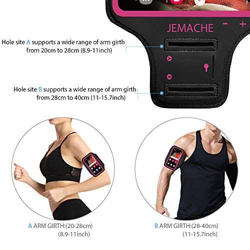 Galaxy S25 S24 Ultra Armband, JEMACHE Gym Workouts Running Arm Band for Samsung Galaxy S25/S24/S23/S22/S21 Ultra (Rosy) 5