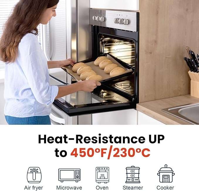 12x16 Baking Parchment Paper – 200 Pcs Non-Stick, Heat Resistant, Food Safe, Disposable Sheets for Oven, Microwave, Baking, Roasting, Cooking, and Easy Cleanup 4