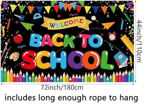 Back to School Decorations, Large Size Welcome Back to School Backdrop Welcome to Kindergarten Banner Decor School Classroom Decorations Supplies 5
