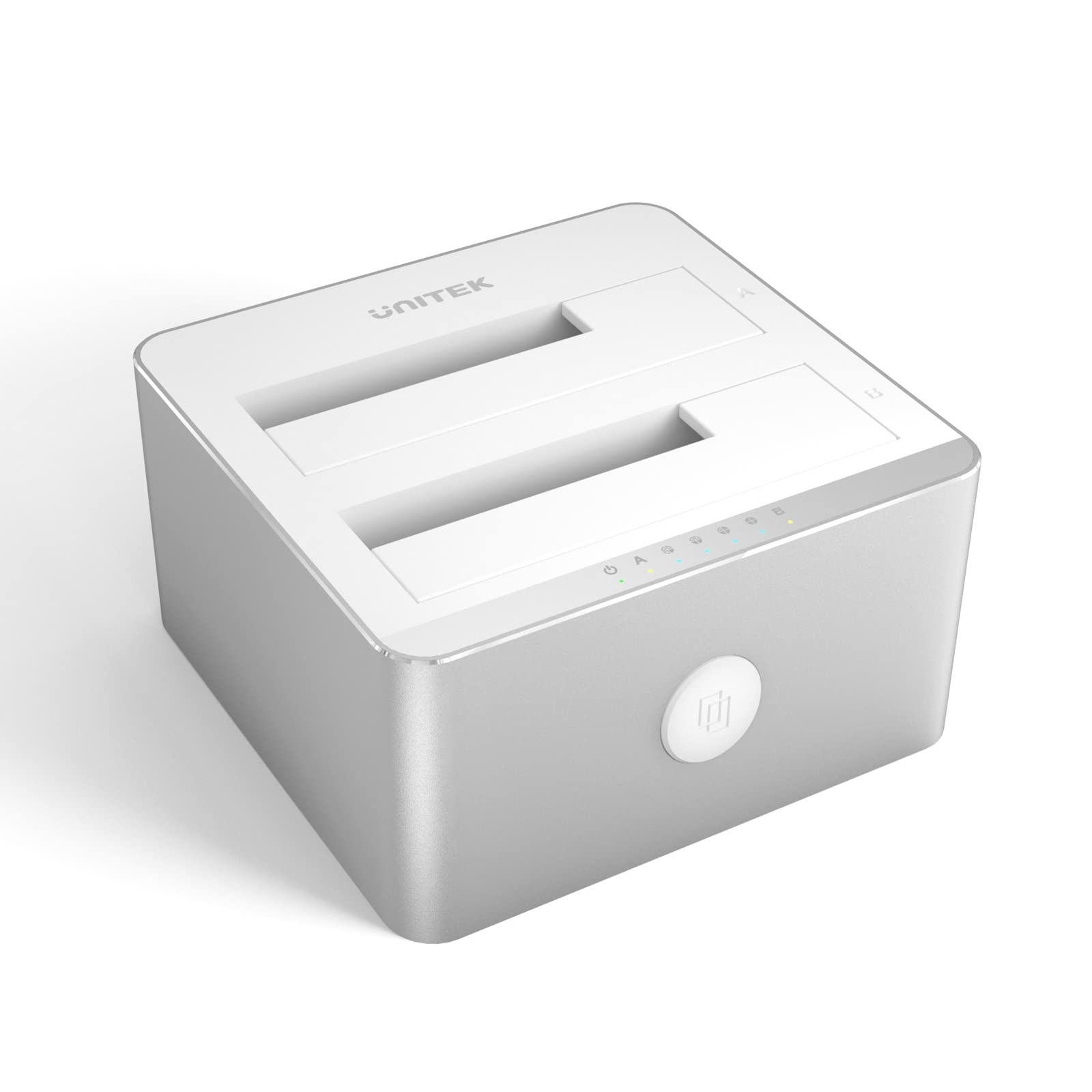 Unitek Aluminum USB 3.0 to SATA Dual Bay External Hard Drive Docking Station with UASP for 2.5 / 3.5-inch HDD SSD, Hard Drive Duplicator/Offline Clone Function (2 x 18TB Support)-Silver 1