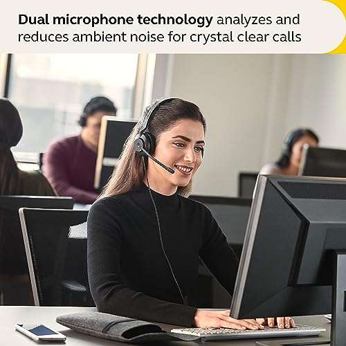 Jabra Evolve2 30 SE Wired Stereo Noise-Cancelling Headset - Features 2-Microphone Call Technology and USB-C Cable - MS Teams Certified, Works with All Other Platforms - Black 3