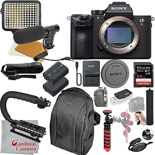 Sony Alpha a7RIIIA (New Model) Mirrorless Digital Camera (No Lens) Video Bundle + LED Video Light + Microphone + Extreme Speed 64GB Memory(20pc Bundle) 1
