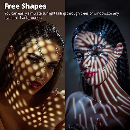 AMBITFUL AL-18 Pro Projector LED Light Snoot, Bowens Mount Optical Snoot Light Cylinder, Spotlight for Photography, for VL150 SL60W SL60II SL150II SL50III LED Light with 40 Pcs GOBO + Bag 5