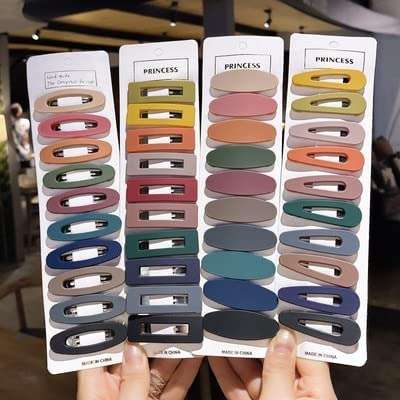 CHANDERKASH 40 Pcs/Set Simple Matte Finish Non-Slip Solid Daily Use Plastic & Metal Tic Tac Hair Clips 1