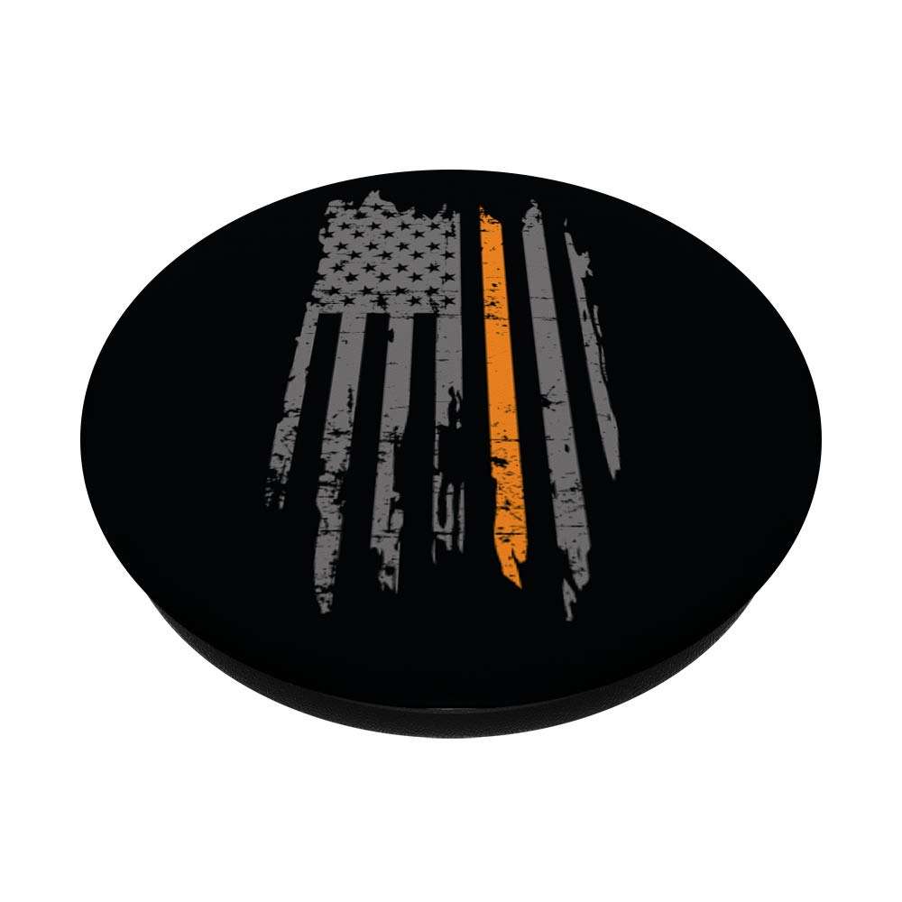Thin Orange Line Rustic USA Flag Search and Rescue Volunteer PopSockets PopGrip: Swappable Grip for Phones & Tablets 3