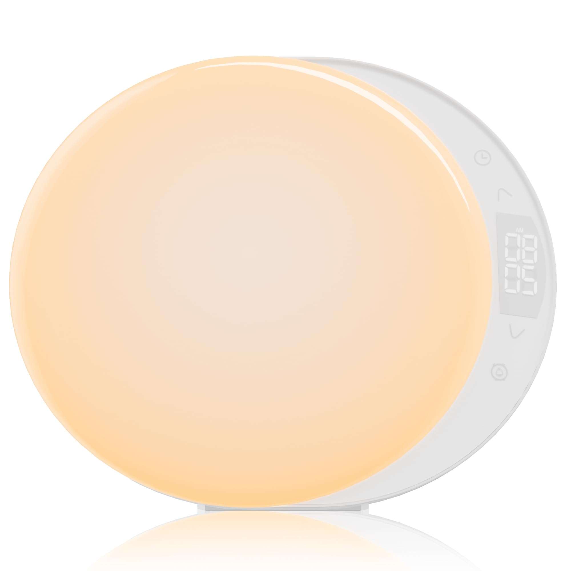 ANTDALIS Sunrise Alarm Clock for Heavy Sleepers Adults, Wake Up Light Dimmable Night Light for Kids Teens Bedroom Home Decor Girls Boys Women Gifts, 20 Color and Touch Control, Snooze, White 1