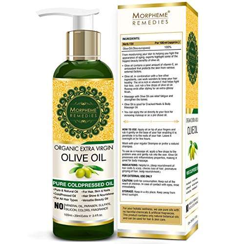 Morpheme Remedies Organic Extra Virgin Cold Pressed Olive Oil, 120ml 2