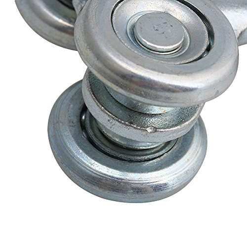 Dia 24mm Steel Double Wheel Rail Hanging Trolley Silver Sliding Track Roller Hanging Barn Door Rail Trolley Wheel H4-3 w/Nuts 3