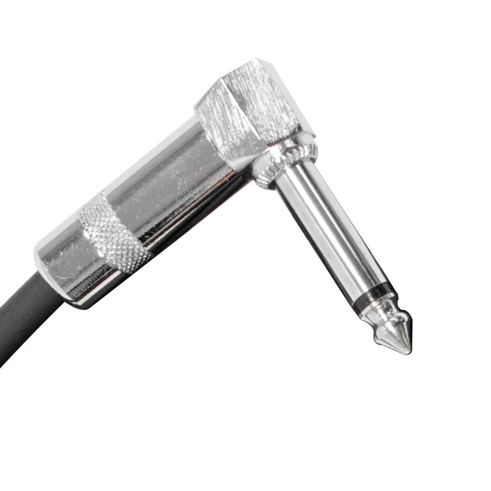 Seismic Audio - SAGC10R - 10 Foot Guitar Cable 1/4 Inch TS to Right Angle 1/4" TS - 4 Pack Yellow Instrument Cord for Electric Bass Keyboards, 6.3mm Phono Male Plug 3