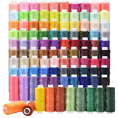100 Color All Purpose Sewing Thread Polyester 250 Yards Per Spools for Hand Stitching, Embroidery, Machine, Quilting and Crafts 1