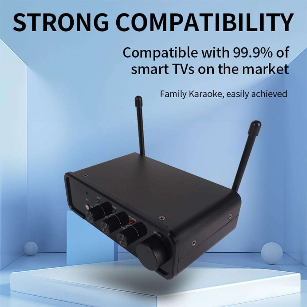 Yamnweo S-88 Wireless Karaoke Microphone with Fiber Optic Input - UHF Singing Mic for TV, Speaker, Amplifier, DSP Anti-Howling, 200m Range, Type-C Power Supply, Compatible with Multiple Karaoke Apps 6