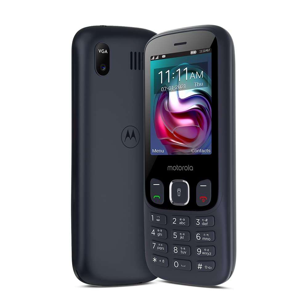 Motorola a70 keypad Mobile Dual Sim with Expandable Memory Upto 32GB,Camera, 2.4 inch Screen with 1750 mAh Battery, Dark Blue 5