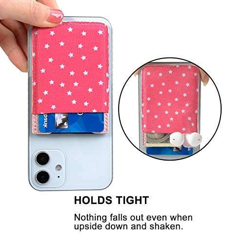 Senose Phone Card Holder, Stick on Wallet for Cell Phone Stretchy Sleeves ID Credit Card Phone Pocket Card Holder Compatible for Samsung Galaxy, iPhone, Android Smartphones 3