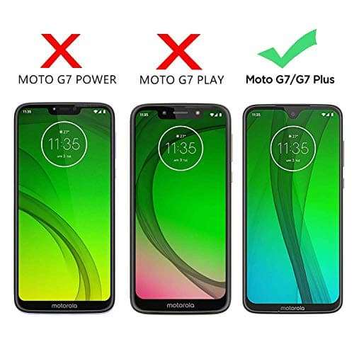 Moto G7 Plus Case,Moto G7 Case with HD Screen Protector (2Pack) KaiMai 360 Degree Rotating Ring & Bracket Dual Layers of Shockproof TPU and Solid PC Phone Case for Moto G7 Plus 6.2"-Black 2
