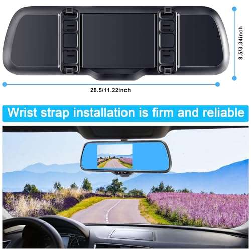 Rohent Rear View Mirror Camera - 5'' Monitor HD 1080P Backup Camera Easy Install IP69 Waterproof Clear Night Vision DIY Guide Lines for Car Truck Minivan SUV - N01 5