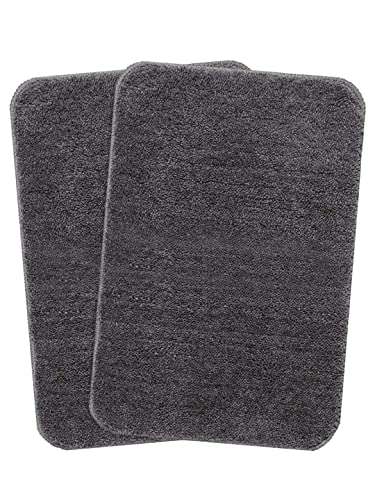 Scores Micro Anti Slip Striped Bath Mat, Doormats & Entrance gate Combo Pack of 2 pcs (Grey) 2