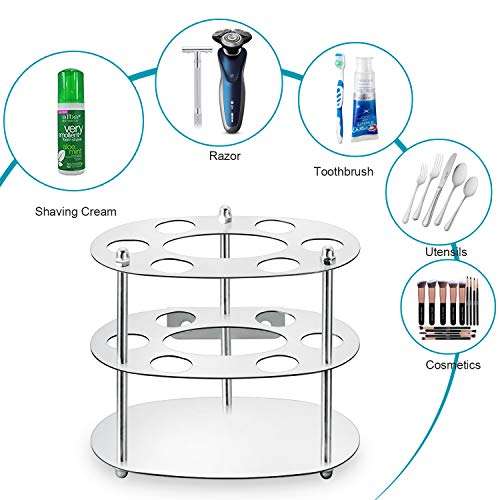 Nowyeh Toothbrush Holder for Bathroom, Stainless Steel Toothbrush Holder Toothpaste Holder Stand, Bathroom Toothbrush Organizer for Comb, Razor, Easy to Clean 4