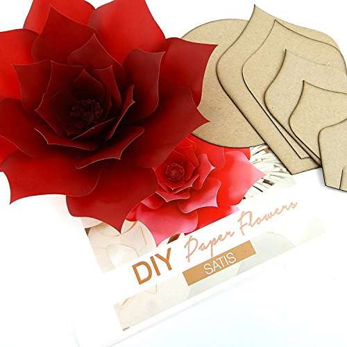Paper Flower Template Kit Pattern DIY Make Your own Flower Backdrop Photo Booth Flower Decoration Card Stock Zattis 2