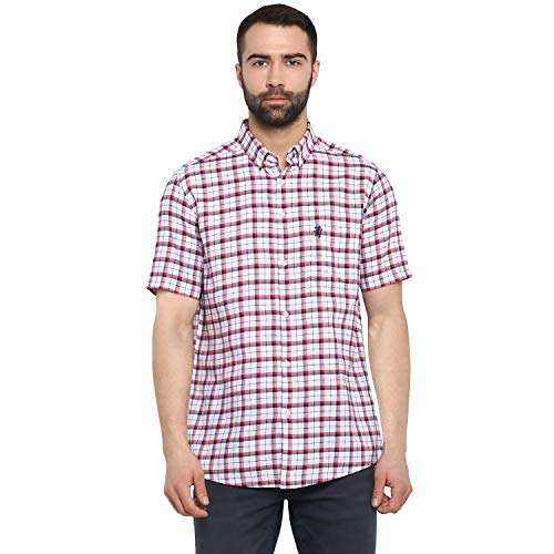 Red Tape Men's Checkered Regular fit Casual Shirt (RSH8778_Red XL) 1