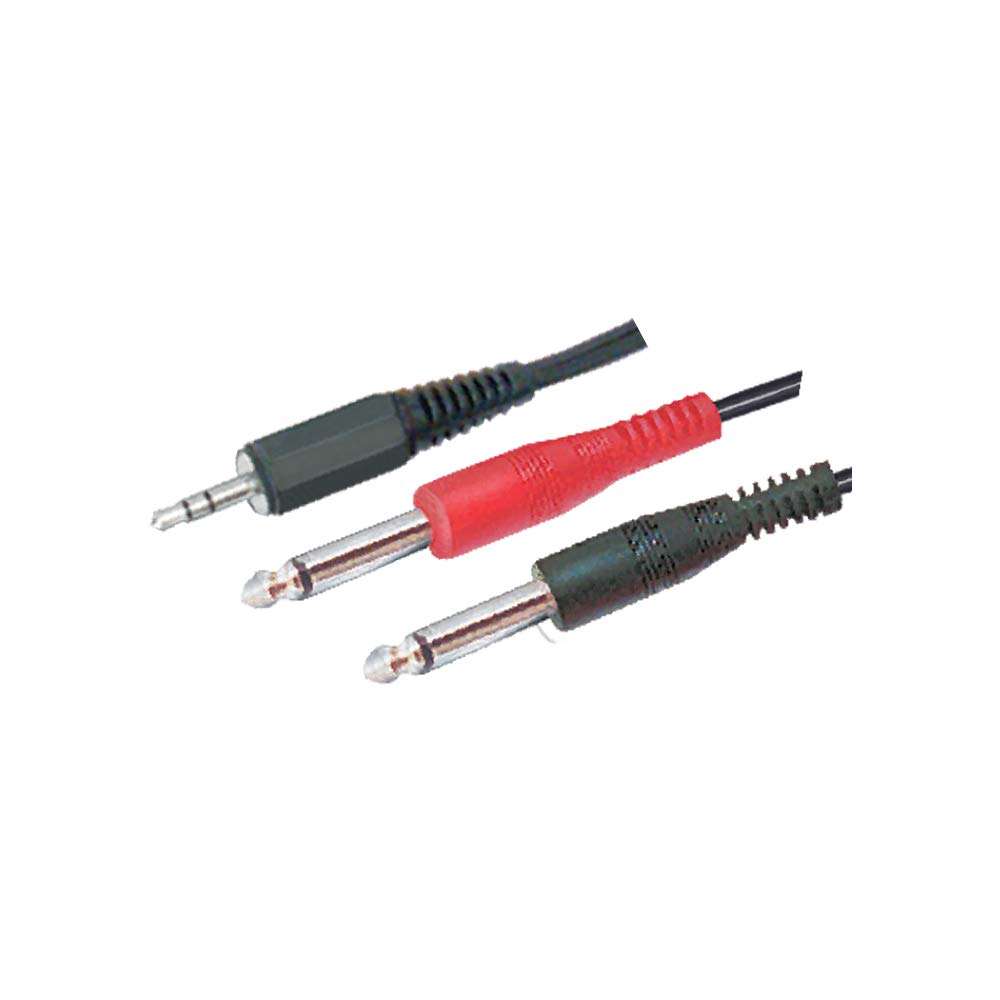 Gadget-Wagon EP Stereo 3.5 mm to 2 P-38 Mono Plug Cord Male to Male Gold Plated 24K Cable for Guitar, Sound Mixers, DJ and Audio Equipment (3 m, 9.8 ft) 2