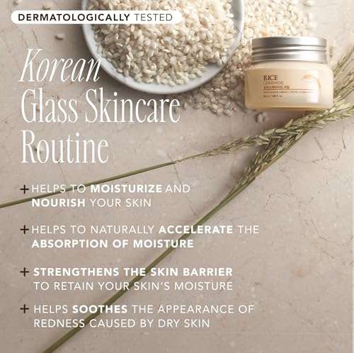 The Face Shop Rice & Ceramide Moisturizing Cream with Rice Extracts for Skin Brightening | Ceramide Moisturizer For Skin Barrier Repair | Paraben & Paraffins Free, Korean skin care products, 50ml 2