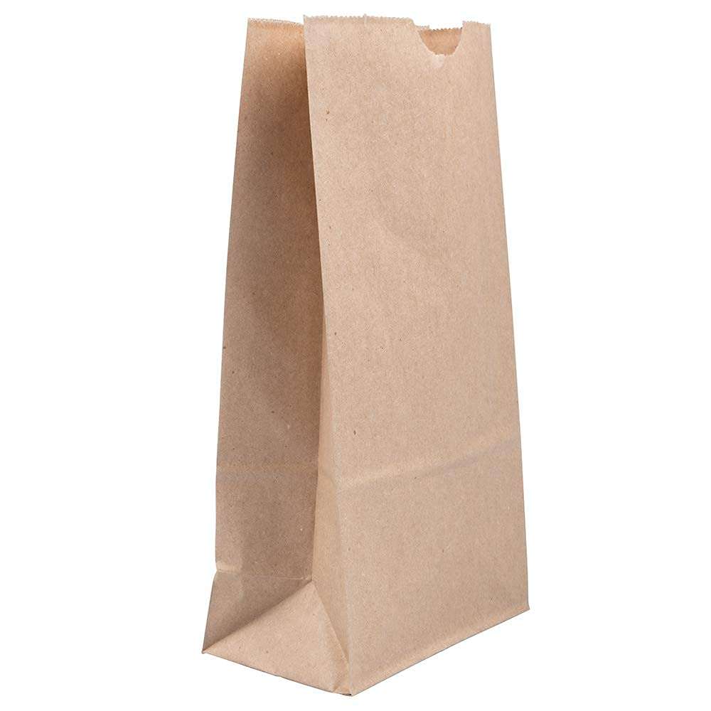 JAM PAPER 100% Recycled Snack/Lunch Bags - Medium (5 x 9 3/4 x 3) - Red Kraft Grocery Bags - 25/Pack