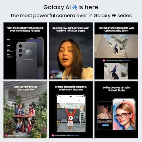 Samsung Galaxy S24 FE 5G (Graphite, 8GB RAM, 256GB Storage) | Exynos 2400e Processor | Dynamic AMOLED Display | Dual Nano-SIM | 4700mAh Battery 4