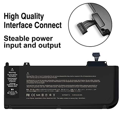 BND A1322 Laptop Battery Replacement for Mac Book Pro 13 inch A1278(Mid 2009, Mid 2010, Early and Late 2011, Mid 2012 Version),fit MB990LL/A MB991LL/A MC374LL/Al MC724LL/A MD314LL/A MD101LL/A 6