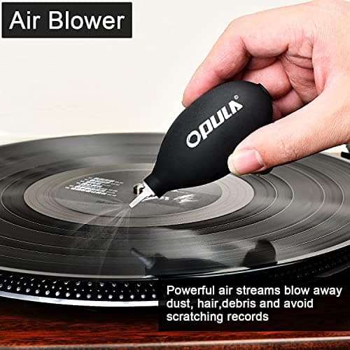 Vinyl Record Cleaner Kit - 5in1 Anti Static Carbon Fiber Vinyl Records Cleaning Brush - Duster &Turntable Stylus Cleaning Gel - Air Blower - Cleaning Cloth - Cleaning Liquid - Vinyl Record Cleaning Kit 5