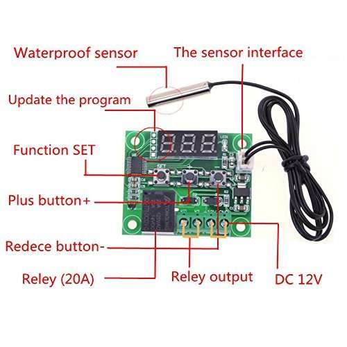 Totot XH-W1209 Thermostat Temperature Control Switch -50-110 Degree Digital LED Display DC 12V Mini Temp Control Switch Board 2