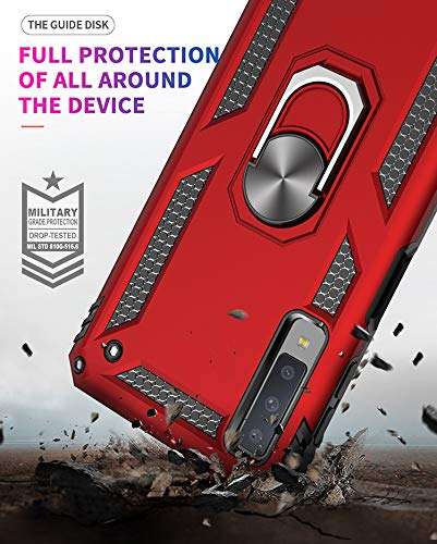 Strug for Samsung Galaxy A7 2018 /A750 Case,Heavy Duty Shockproof Protection Built-in 360 Rotatable Ring Magnetic Car Mount Case Cover with Screen Protector for Samsung Galaxy A7 2018(Black) 5