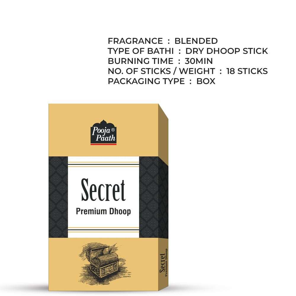 Pooja Paath Natural Fragrance Premium Secret Drystick Dhoop & Incense Sticks for Puja, Home & Office, Meditation & Festive Fresh Vibes - Pack of 12 5