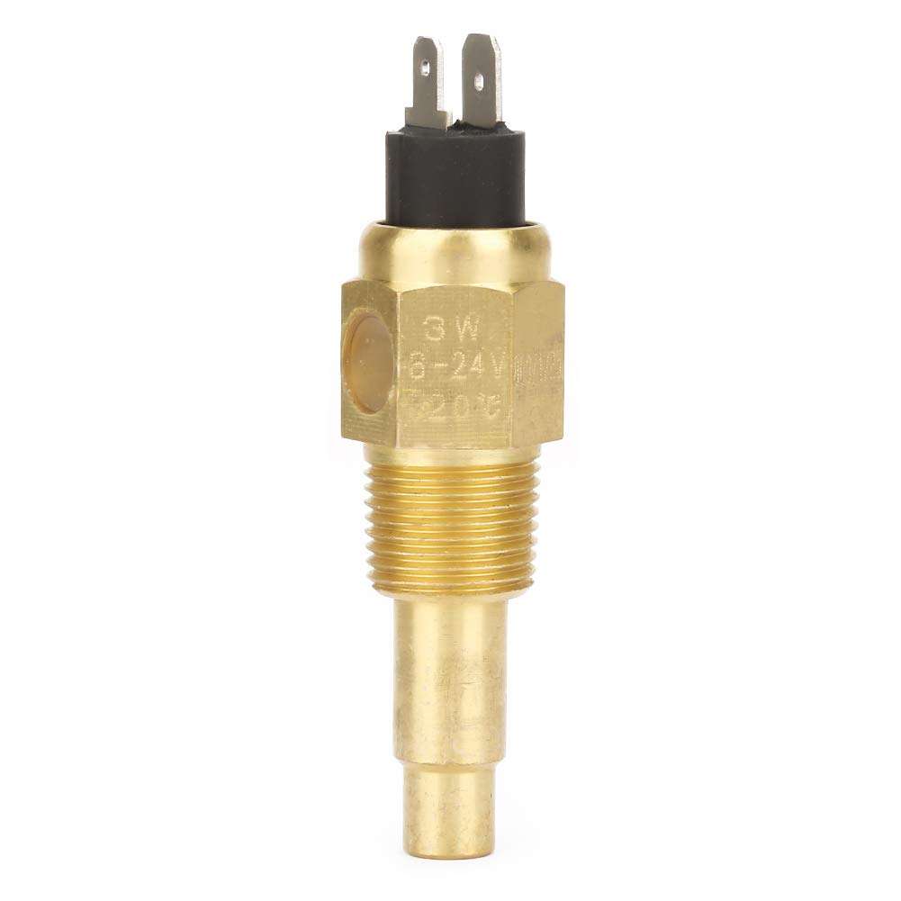 ViaGasaFamido Water Temp Sensor 6-24V 3W 3/8 NPT Brass Engine Water Temperature Sensor Generator Part Fit for 103 ±3 Protective Threshold 38℃-120℃ Measuring Range 1