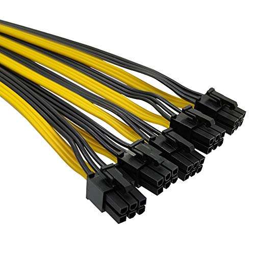 COMeap Ring Terminals RNB 14-5 to 5X 6 Pin PCIe Mining Video Card GPU Power Adapter Cable for Bitcoin Ethereum Mining 17.3-inch(44cm) 3