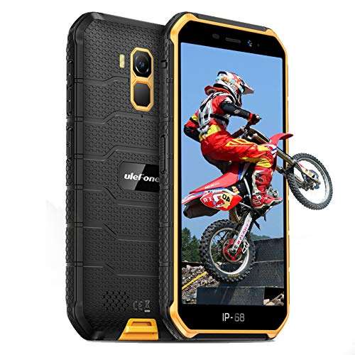 Ulefone Armor X7 PRO Android 10 Rugged Phones, 13MP+5MP Waterproof Cameras, IP68 Smartphone, NFC, OTG, 4G Dual Sim, 5.0 Inch Screen, 4G RAM 32GB ROM, 4000mAh Battery, GPS, Bluetooth, NFC, WiFi-Orange