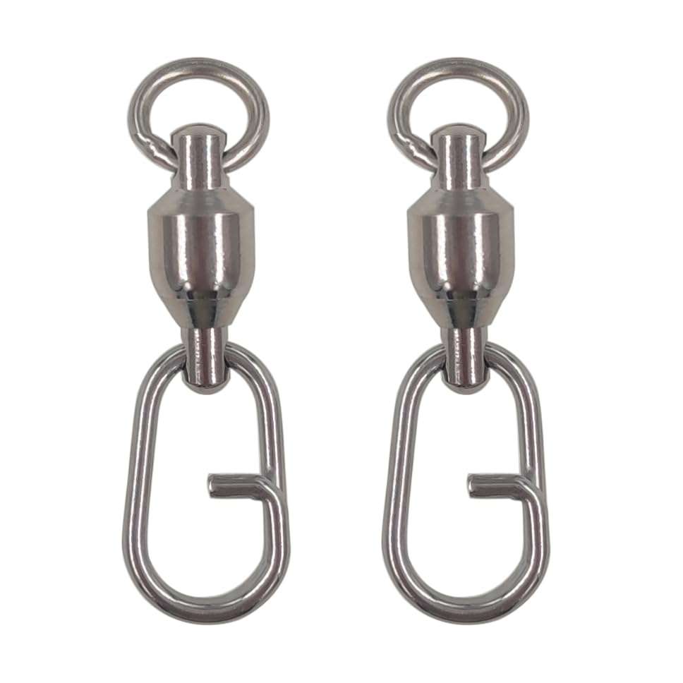 unclesportinfof 25/50pcs Ball Bearing Swivel Fishing Stainless Split Ring Fish Hooks Connectors for Saltwater 7LB-132LB (8454, 3#-0.98"/61LB-25PCS) 1