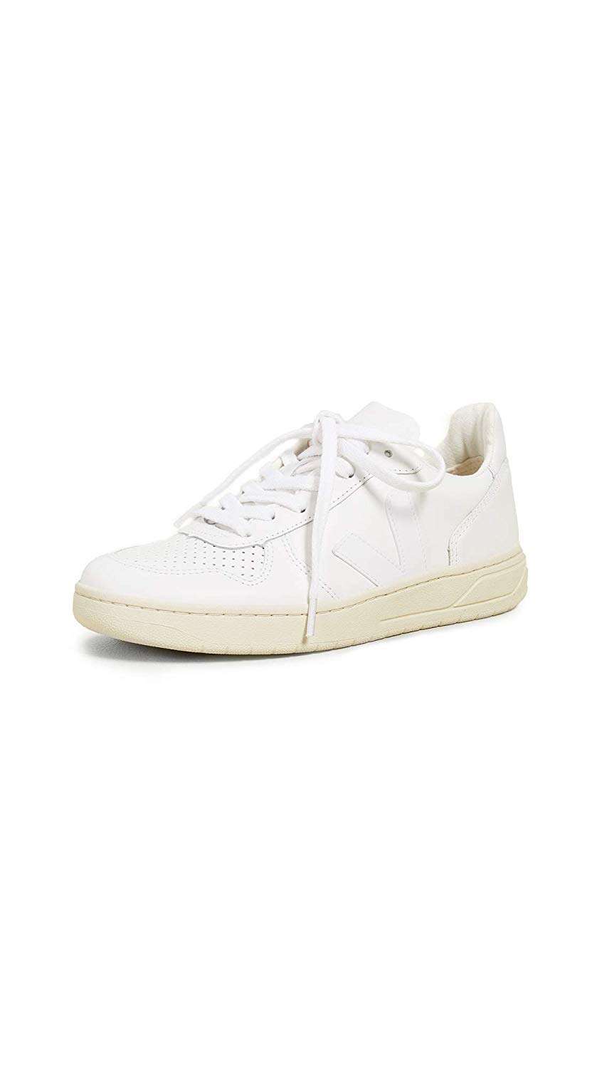 Veja Women's V-10 Lace Up Sneakers, Extra White, 9 Medium US 1