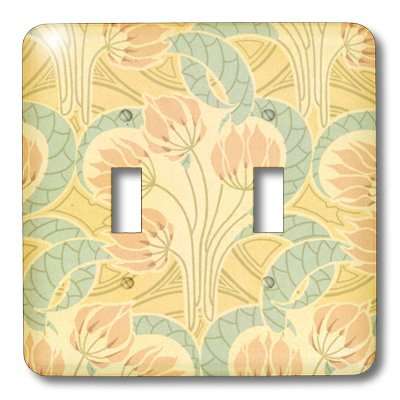 3dRose lsp_113431_2 Pastel Vintage Art Nouveau Beautiful Girly Flowers Floral Pattern Double Toggle Switch 2