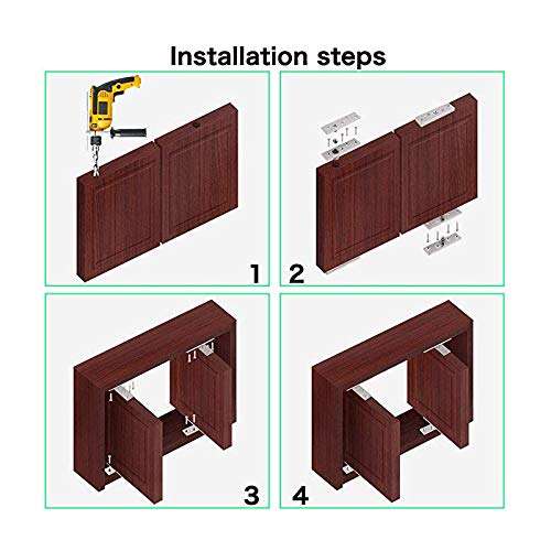 2pcs Pivot Hinge Rotating Hinge 360 Degree Stainless Steel Concealing Hinges Door Pivot Hinges Up Down Shaft (Central Axis Hinge Small) 4