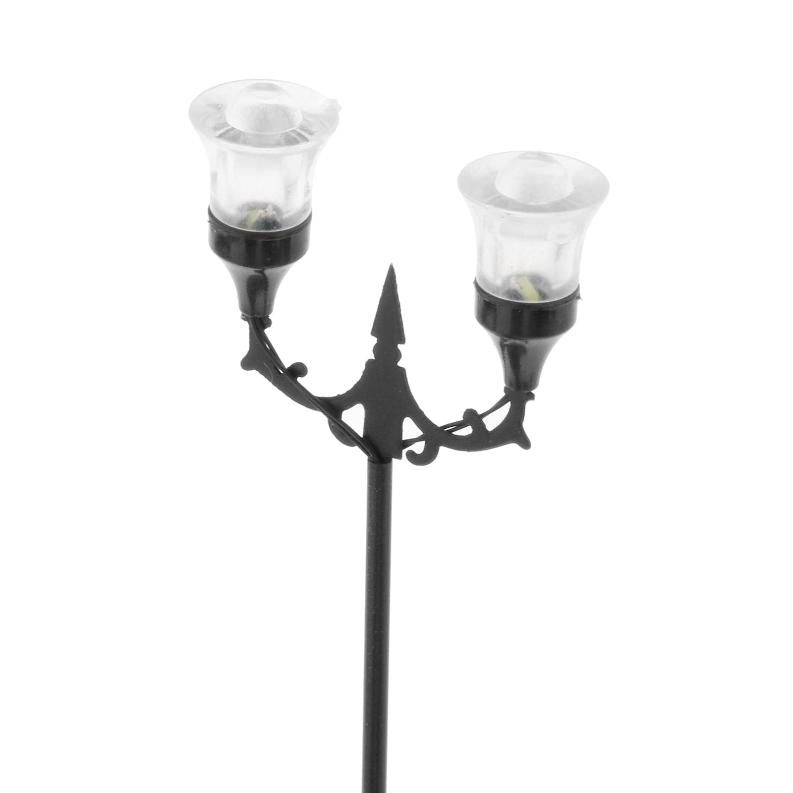 CALANDIS 10pcs LED Street Light Railway Lamp 1:100 HO Gauge White LED Dual Head 4