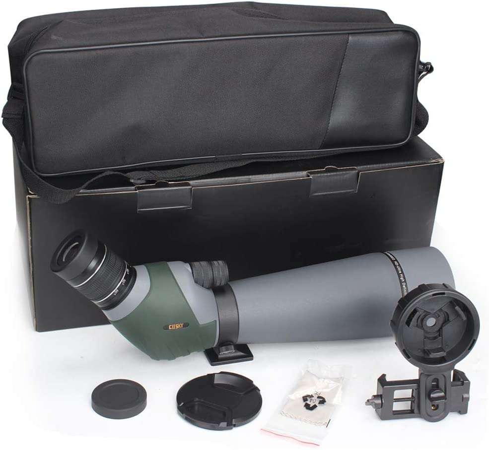 Gosky 20-60x80 Dual Focusing ED Spotting Scope - Ultra High Definition Optics Scope with Carrying Case and Smartphone Adapter for Target Shooting Hunting Bird Watching Wildlife Astronomy Scenery 6