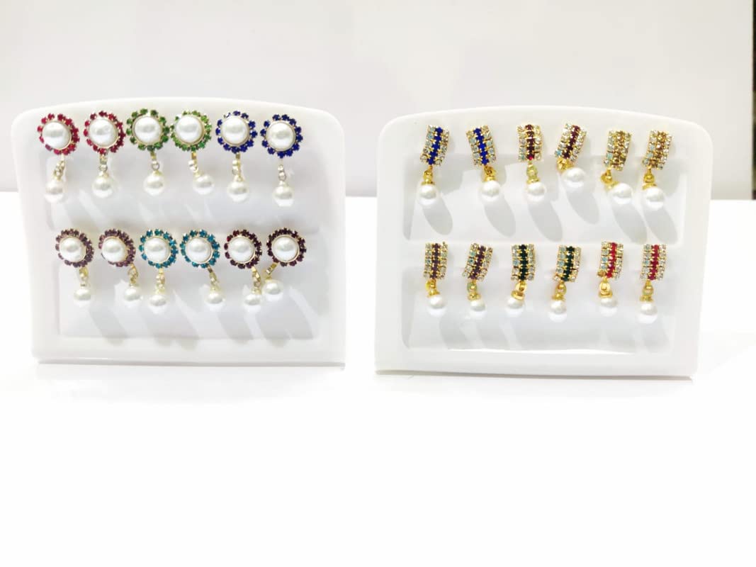Laddu Gopal Kundal/Laddu Gopal Earings/Mix Colours/Set of 12 (Combo Set) (Size 8no) RK_649