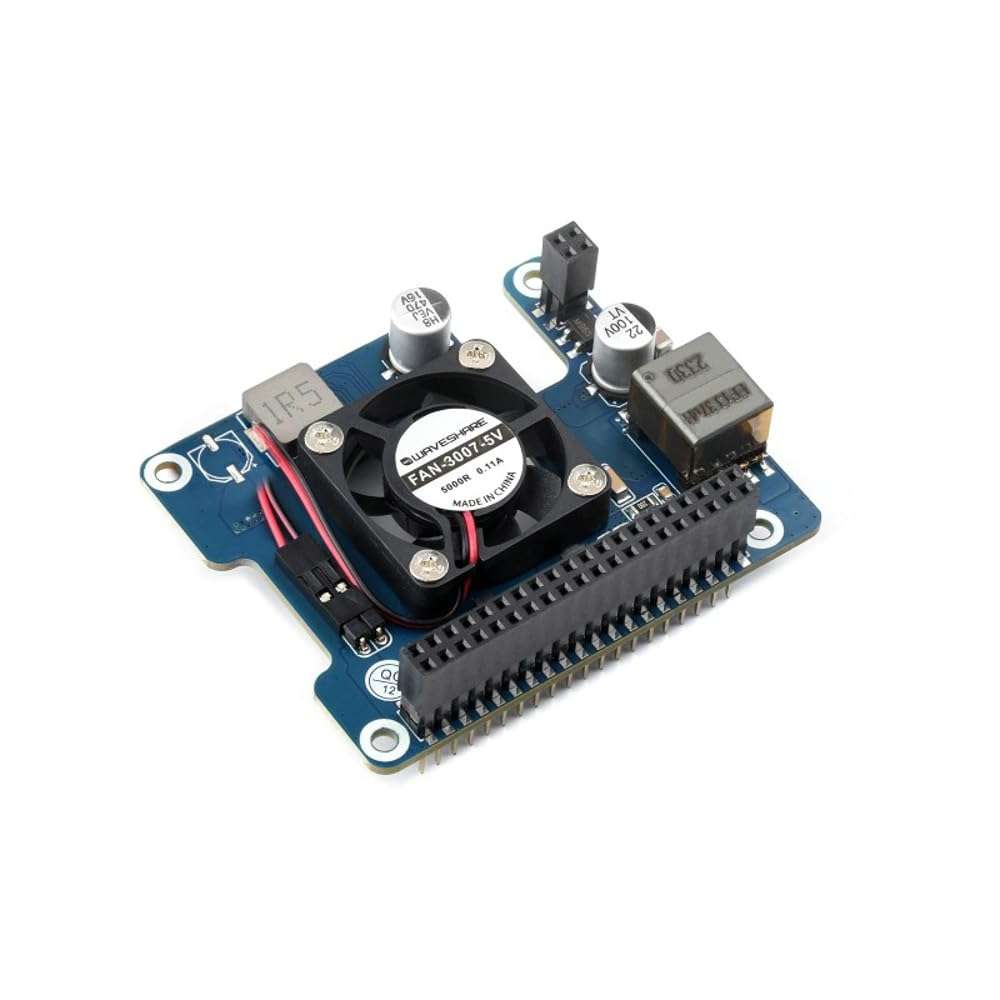 Power Over Ethernet HAT (F) for Raspberry Pi 5/CM 5 High Power Onboard Cooling Fan with Metal Heatsink Supports 802.3af/at Network Standard 1