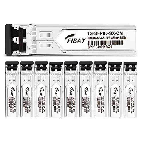 1G SFP SX Compatible for Cisco Meraki MA-SFP-1GB-SX 1000BASE-SX Mini-GBIC SFP Transceiver Module MMF, 850nm, 550m, LC, DOM, Pack of 10