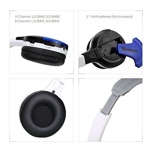 NAVISKAUTO On-ear Headphone Headset Over-Ear Headphones 3.5mm with Volume Control and Built-in IR Receiver -Blue 4