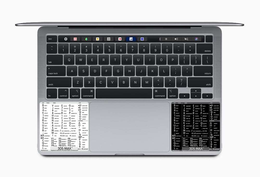 3ds MAX Reference Keyboard Hotkeys Sticky Labels for Mac OS Black, White Background 6