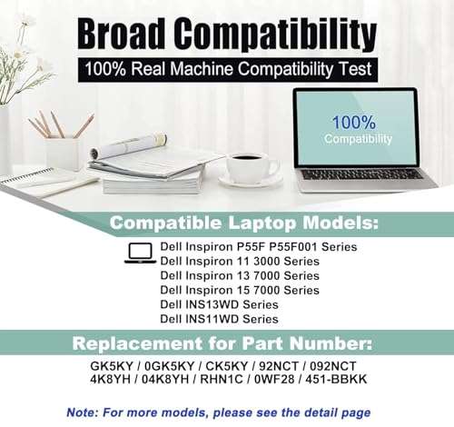 BOWEIRUI 68Wh GJKNX Laptop Battery Replacement for Dell Latitude 5480 5580 5280 5288 5488 5590 5591 5490 5491 5495 E5480 E5580 E5490 E5590 Precision 15 3520 3530 Serie DY9NT 5YHR4 451-BBZG GD1JP 5