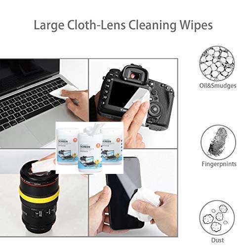 Monitor Wipes, Pre-Moistened Computer Screen Wipes for Electronics, Computer Monitor Cleaning Wipes for Eyeglasses, Tablets, Camera Lenses Laptop, Screen Cleaner Wipes for Phones, TV 150 PCK 2
