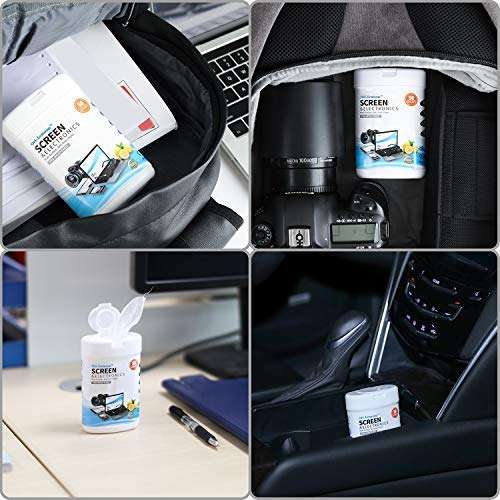 Monitor Wipes, Pre-Moistened Computer Screen Wipes for Electronics, Computer Monitor Cleaning Wipes for Eyeglasses, Tablets, Camera Lenses Laptop, Screen Cleaner Wipes for Phones, TV 150 PCK 6